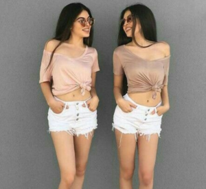 Shorts and Off Shoulder Tops Twinning